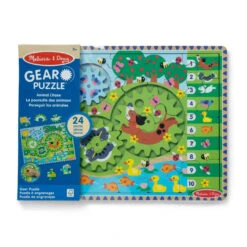 Melissa & Doug Wooden Gear Puzzle 24pc Animal Chase