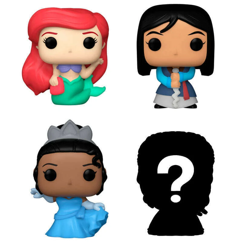 Bitty Pop! Disney Princess 4 Pack - Ariel, Mulan, Tiana And Mystery Bitty 4 Bitty Pop! Disney Princess 4 Pack - Ariel, Mulan, Tiana And Mystery Bitty - Image 2