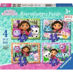 Gabby's Dollhouse Ravensburger 4 Puzzles In A Gabby?s Dollhouse
