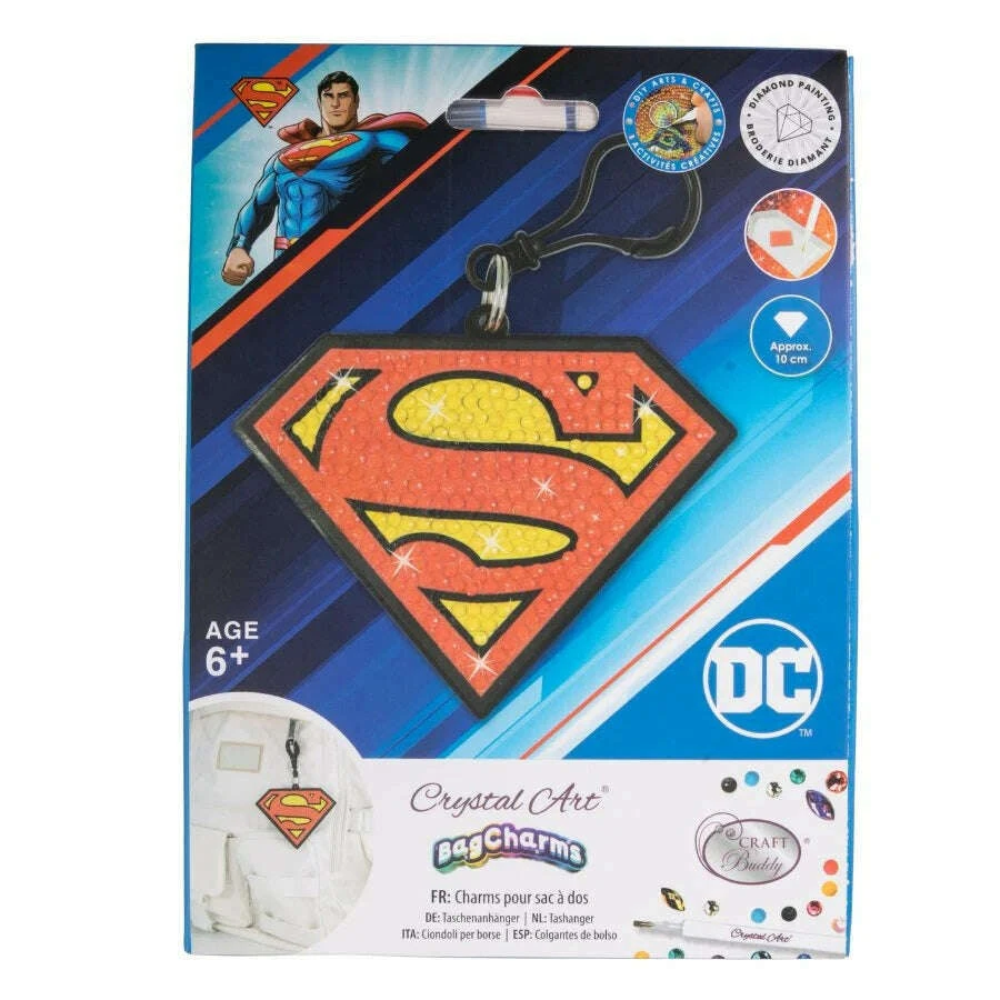 Crystal Art Bag Charms DC - Superman Logo 7 Crystal Art Bag Charms DC - Superman Logo - Image 5