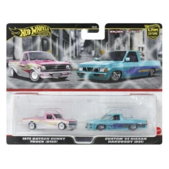 Hot Wheels Premium Car Culture 2-Pack - 1975 Datsun Sunny Truck And Custom '93 Nissan Hardbody