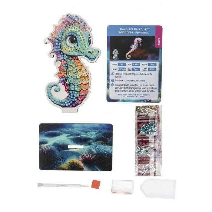 Crystal Art Wildlife Buddies Ocean Series 5 - Seahorse 4 Crystal Art Wildlife Buddies Ocean Series 5 - Seahorse - Image 2