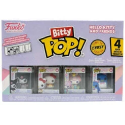 Bitty Pop! Hello Kitty & Friends 4 Pack - Kuromi, Hello Kitty, My Melody, Tuxedosam